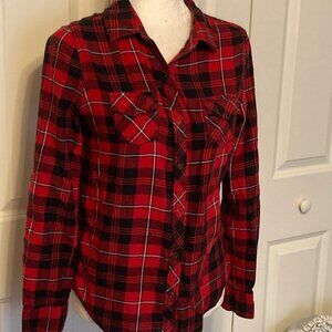 Arizona Jean Co ~ Red Cotton Flannel Shirt ~ Size Small
